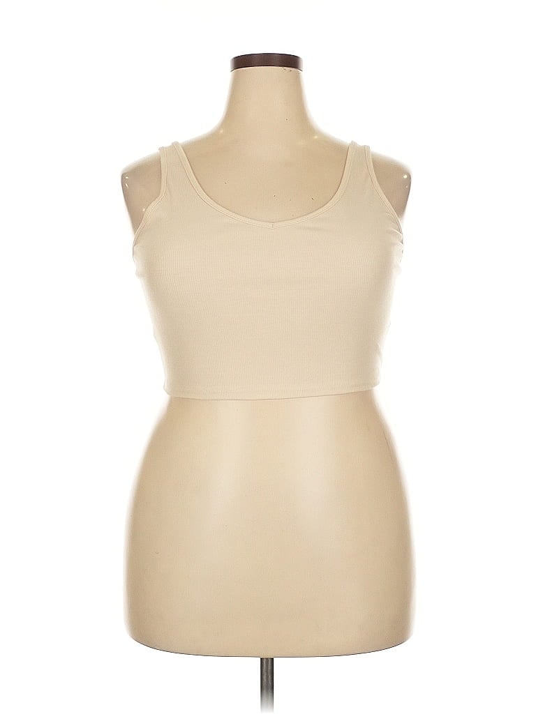 Pre-owned Unbranded Tank Top Tan Strapless Neckline Tops In Brown