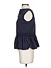 Barbour Solid Blue Sleeveless Blouse Size 4 - photo 5