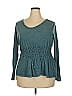 DKNY Jeans 100% Cotton Teal Long Sleeve Top Size 18 - photo 1