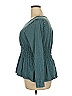 DKNY Jeans 100% Cotton Teal Long Sleeve Top Size 18 - photo 5