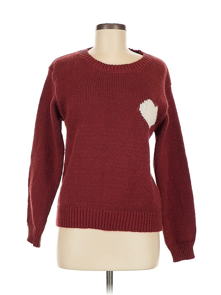 Pre-owned Unbranded Pullover Sweater In Burgundy