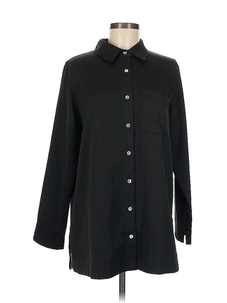 Pre-owned Soft Surroundings Long Sleeve Blouse In Black