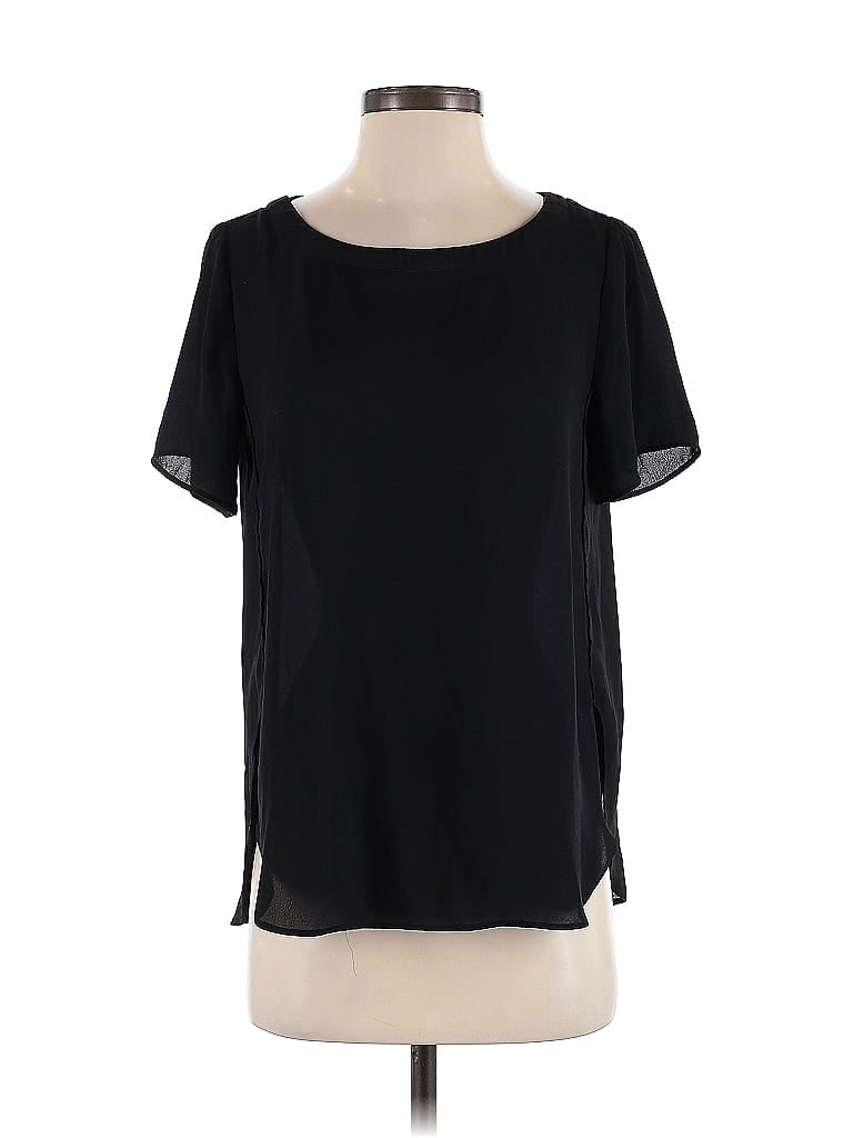 Pre-owned Banana Republic Factory Store Short Sleeve Blouse In Black