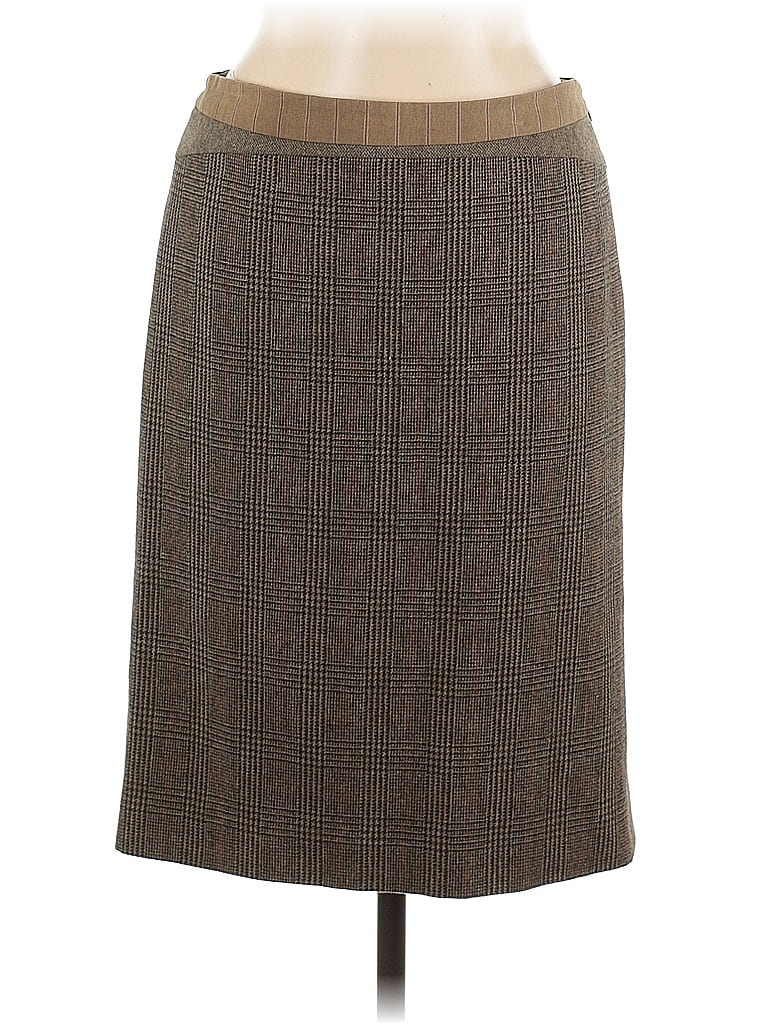 ETRO Tweed Brown Tan Wool Skirt Size EU (IT) 42 / US 6 - photo 1