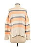 Soho JEANS NEW YORK & COMPANY Stripes Orange Ivory Pullover Sweater Size M - photo 2