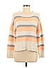 Soho JEANS NEW YORK & COMPANY Stripes Orange Ivory Pullover Sweater Size M - photo 1