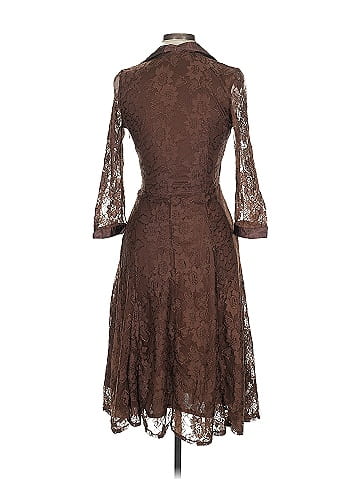 Assorted Brands Brown Elegant Brown Lace Dress Size 12