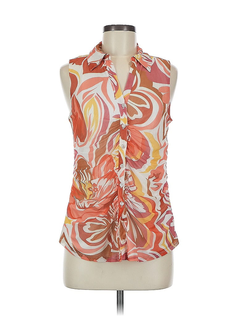 Cable & Gauge Women Black Sleeveless Blouse 2X Plus