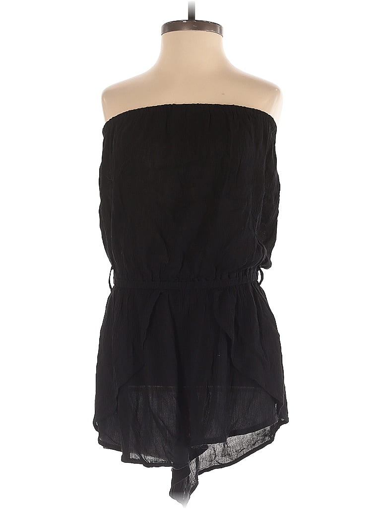 Elan 100% Rayon Solid Black Romper Size S - photo 1