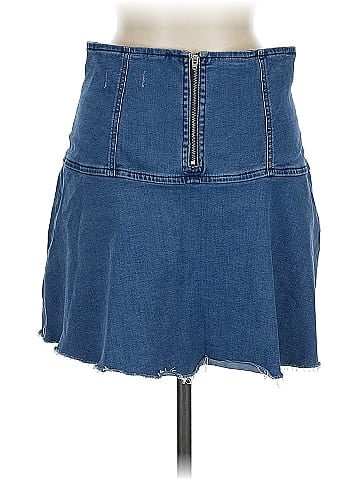 We the Free Denim Skirt (view 2)