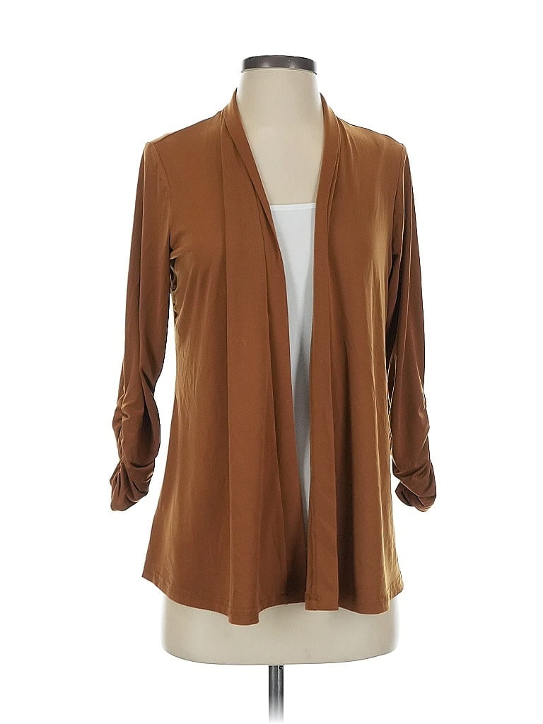 Pre-owned Susan Graver Cardigan Sweater In Brown