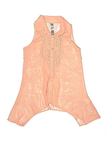 Beautees Sleeveless Button-Down Shirt (view 1)