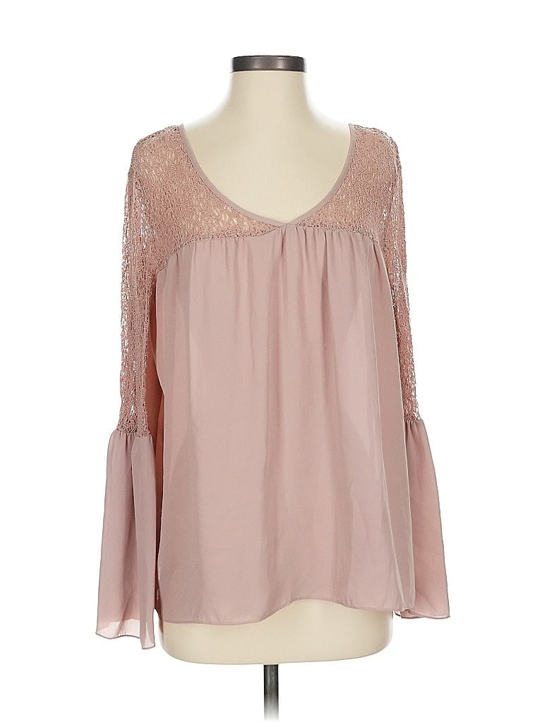 Pre-owned Gianni Bini Long Sleeve Blouse In Pink