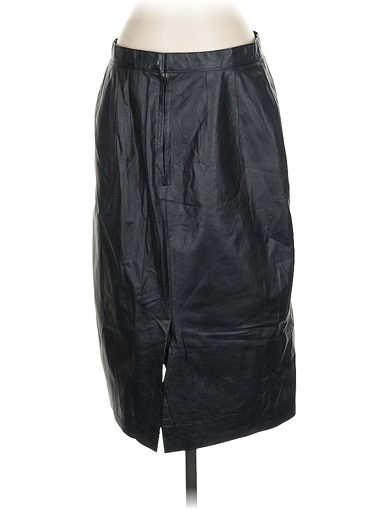 Pre-owned Unbranded Faux Leather Skirt In Black