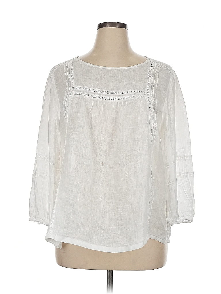 White Label The White Company White 3/4 Sleeve Blouse Size 14 - photo 1