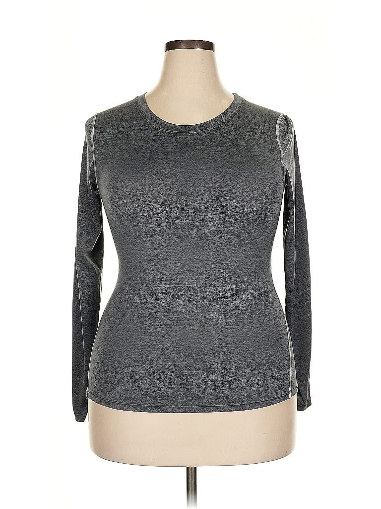 Pre-owned Assorted Brands 3/4 Sleeve T-shirt In Gray