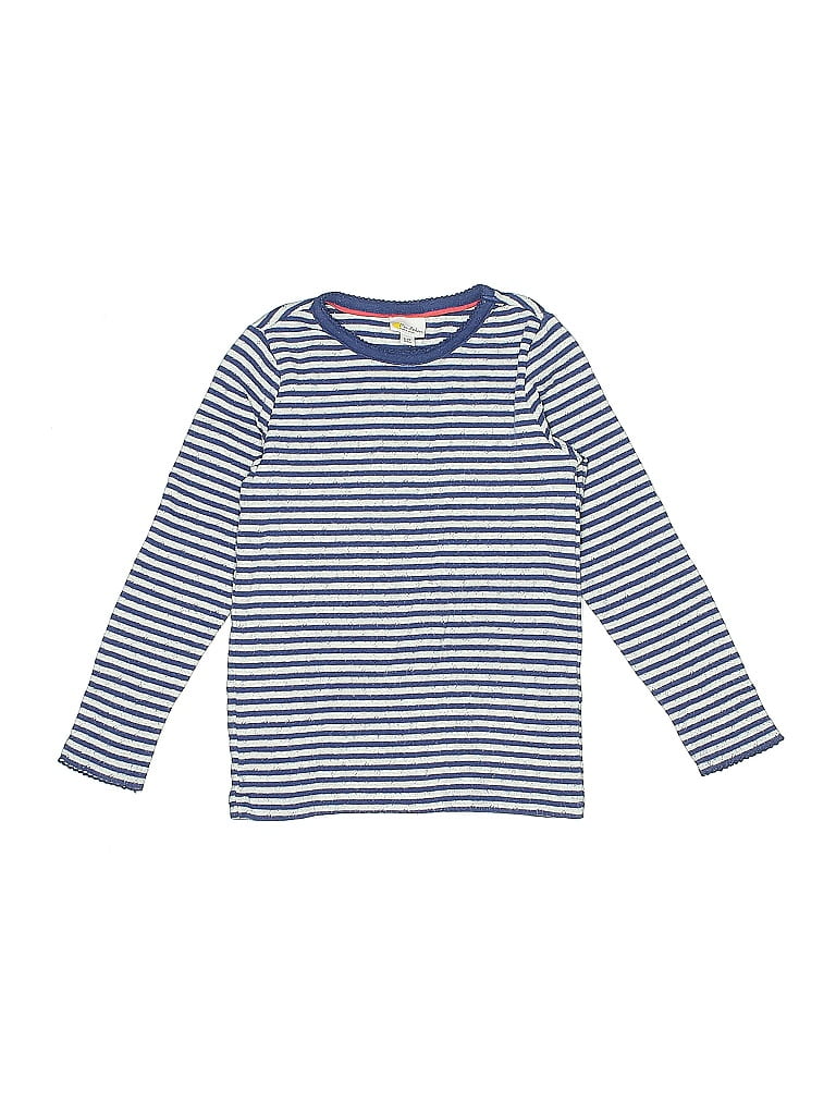 Mini Boden Stripes Blue Long Sleeve T-Shirt Size 6 - 7 - photo 1