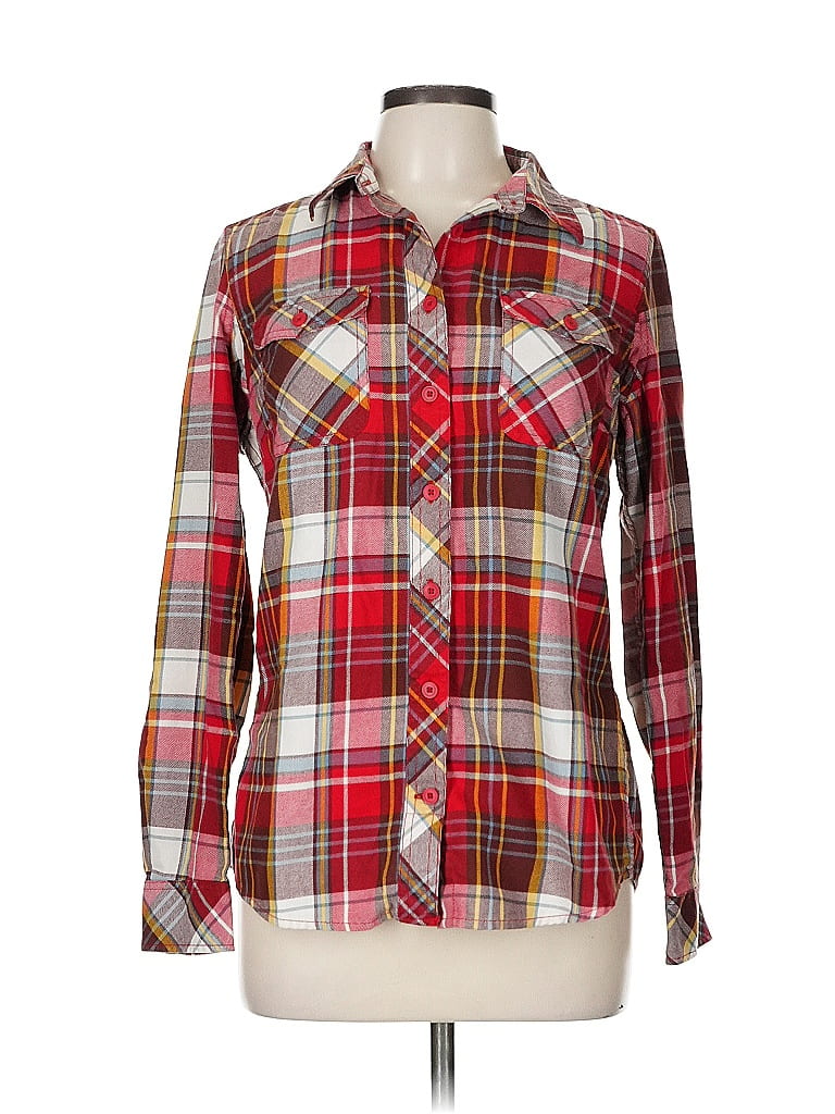 Duluth Trading Co. Plaid Red Long Sleeve Button-Down Shirt Size M - photo 1