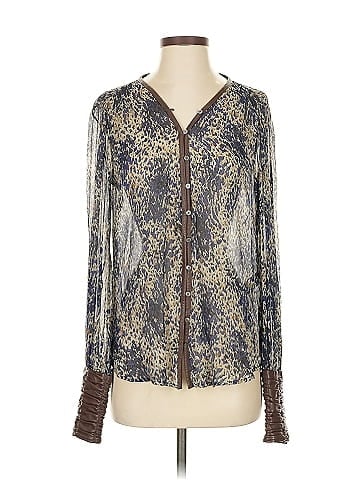 Elizabeth and James Long Sleeve Silk Top (view 1)
