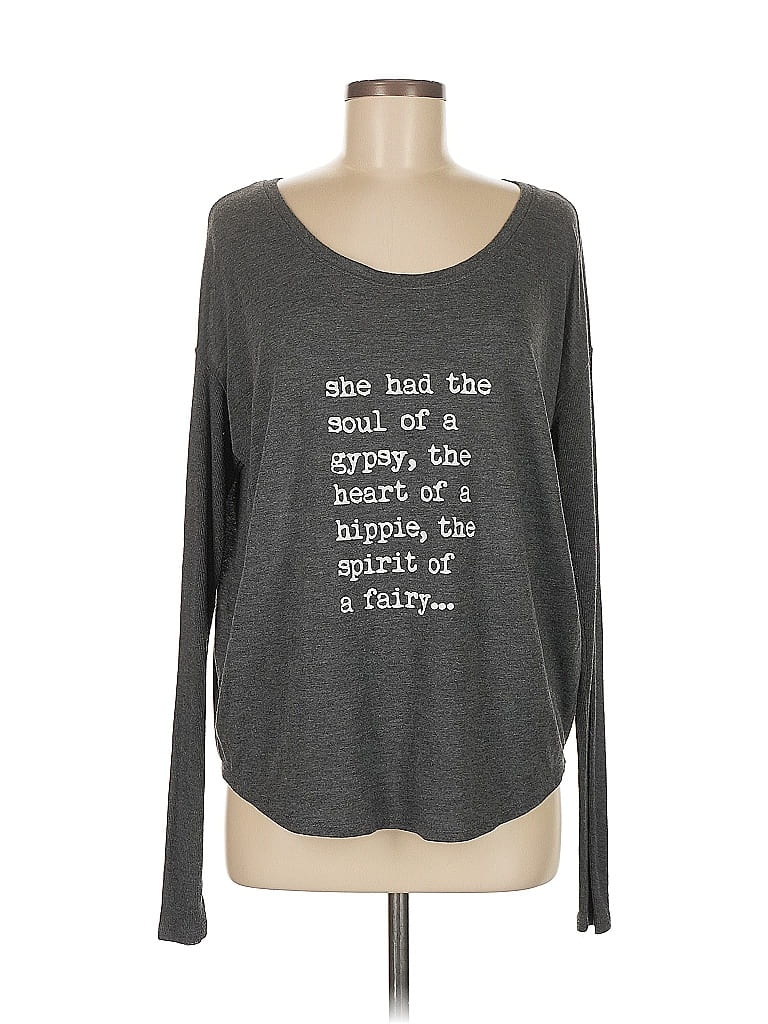 OM & AH Gray Long Sleeve T-Shirt Size M - photo 1