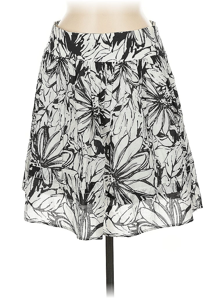 Max Rave 100% Cotton Graphic White Casual Skirt Size 9 - photo 1