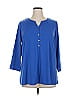 Susan Graver Blue 3/4 Sleeve Blouse Size 1X - photo 1