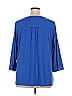 Susan Graver Blue 3/4 Sleeve Blouse Size 1X - photo 2