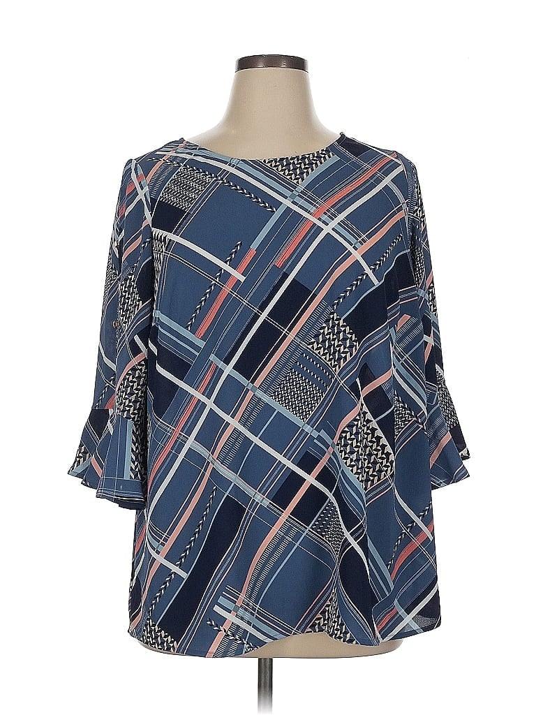 CATHERINES Pre-owned 3/4 Sleeve Blouse In Blue