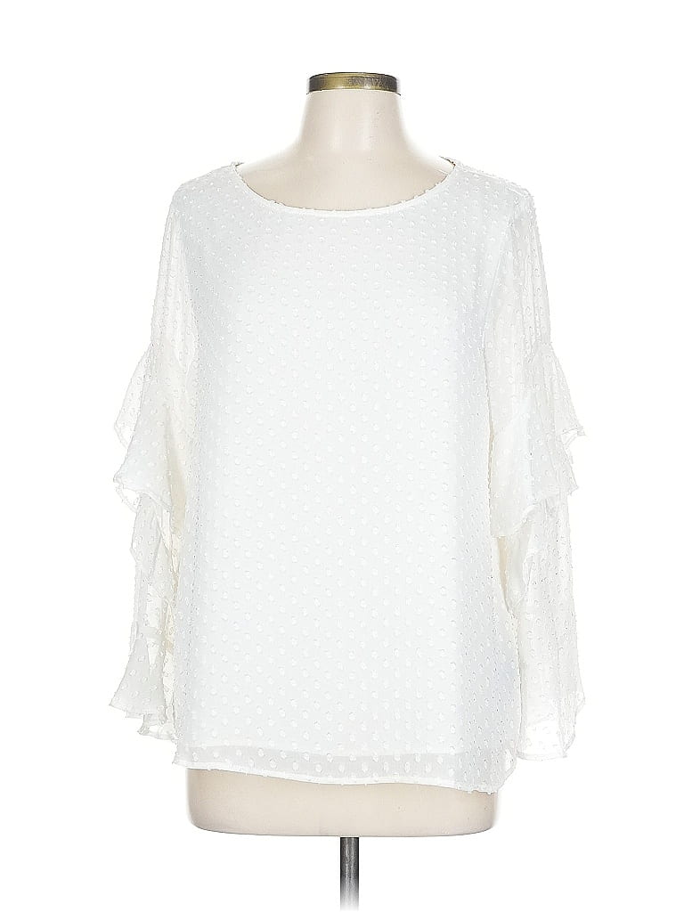 Click to view more detailed imagery on our partner's website Pre-owned Sanctuary 3/4 Sleeve Blouse In White