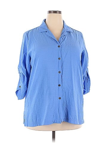 White Stag 3/4 Sleeve Button-Down Shirt (view 1)