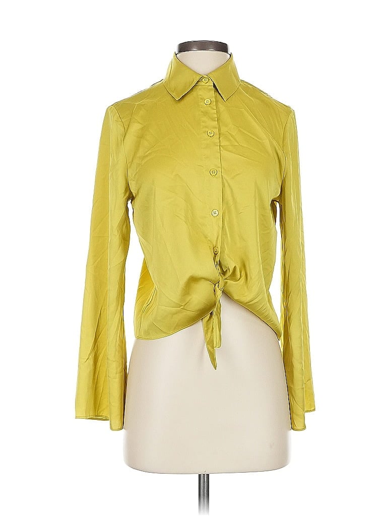 Pre-owned Maison D' Amelie Long Sleeve Blouse In Yellow