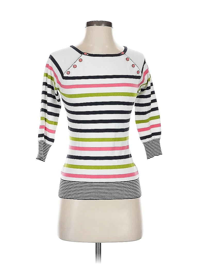 Pre-owned An Original Milly Of New York Pullover Sweater In White