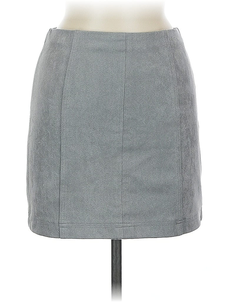 Pre-owned Wild Honey Denim Skirt In Gray