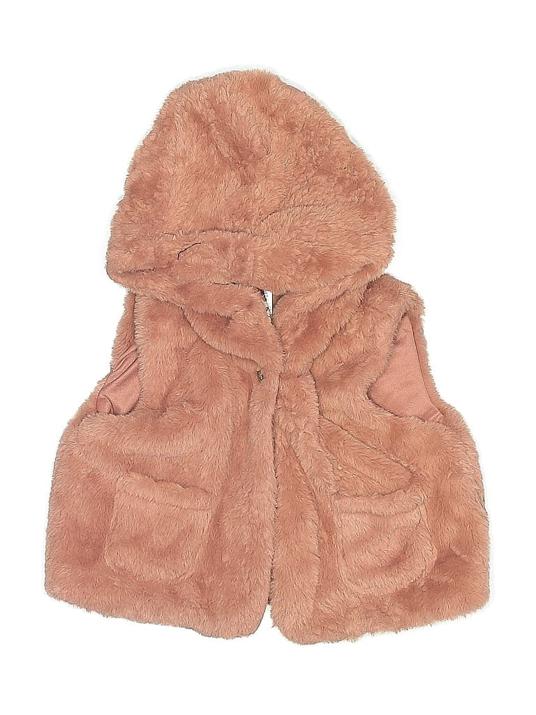 Pre-owned Daisy Fuentes Kids' Faux Fur Vest In Pink