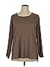 Isaac Mizrahi LIVE! 100% Cotton Brown Long Sleeve T-Shirt Size XL - photo 1