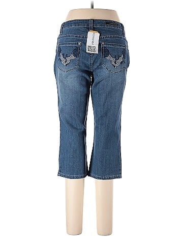 Baccini Embellished Blue Medium-Wash Capri Jeans (view 2)
