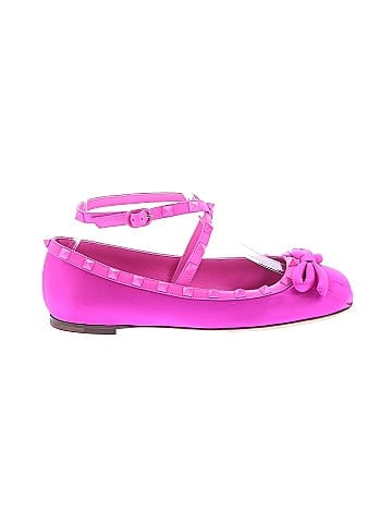 Valentino Garavani Satin Rockstud Ballet Flats (view 1)