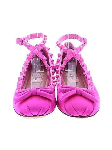 Valentino Garavani Satin Rockstud Ballet Flats (view 2)