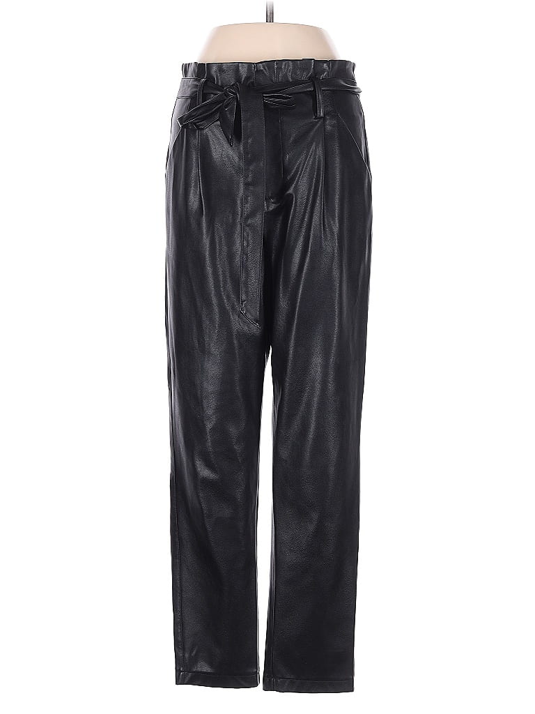 Pre-owned Lucy Paris Faux Leather Pants In Black