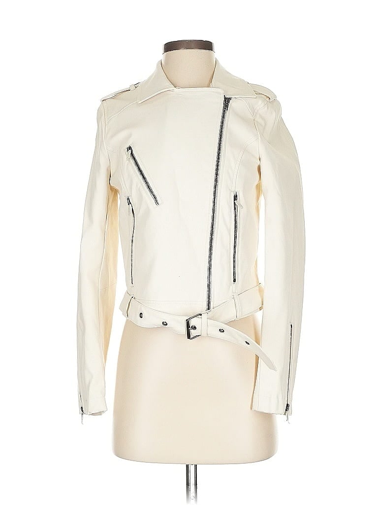 Pre-owned Kendall & Kylie Faux Leather Jacket In White