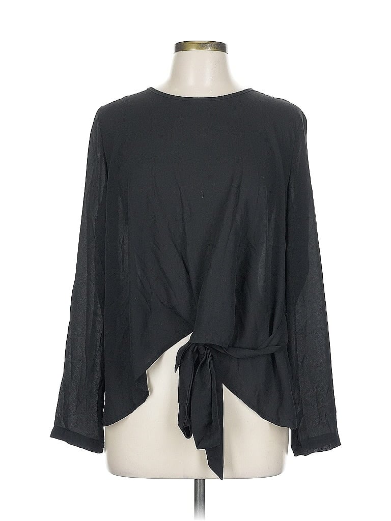 Pre-owned Shein Long Sleeve Blouse In Black