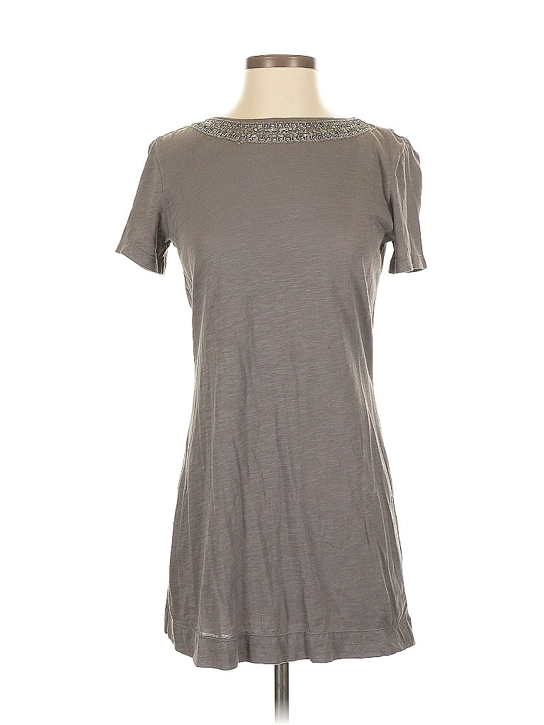 Pre-owned 7 For All Mankind Short Sleeve T-shirt In Gray