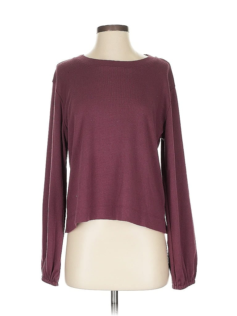 Pre-owned Splendid Pullover Sweater In Burgundy