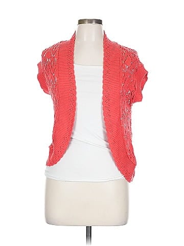 Joseph A. Vibrant Red Crochet Lace Shrug (view 1)