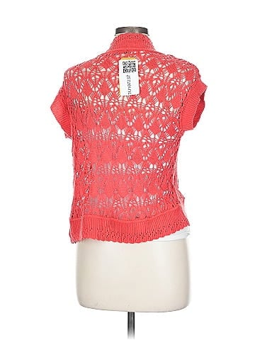 Joseph A. Vibrant Red Crochet Lace Shrug (view 2)