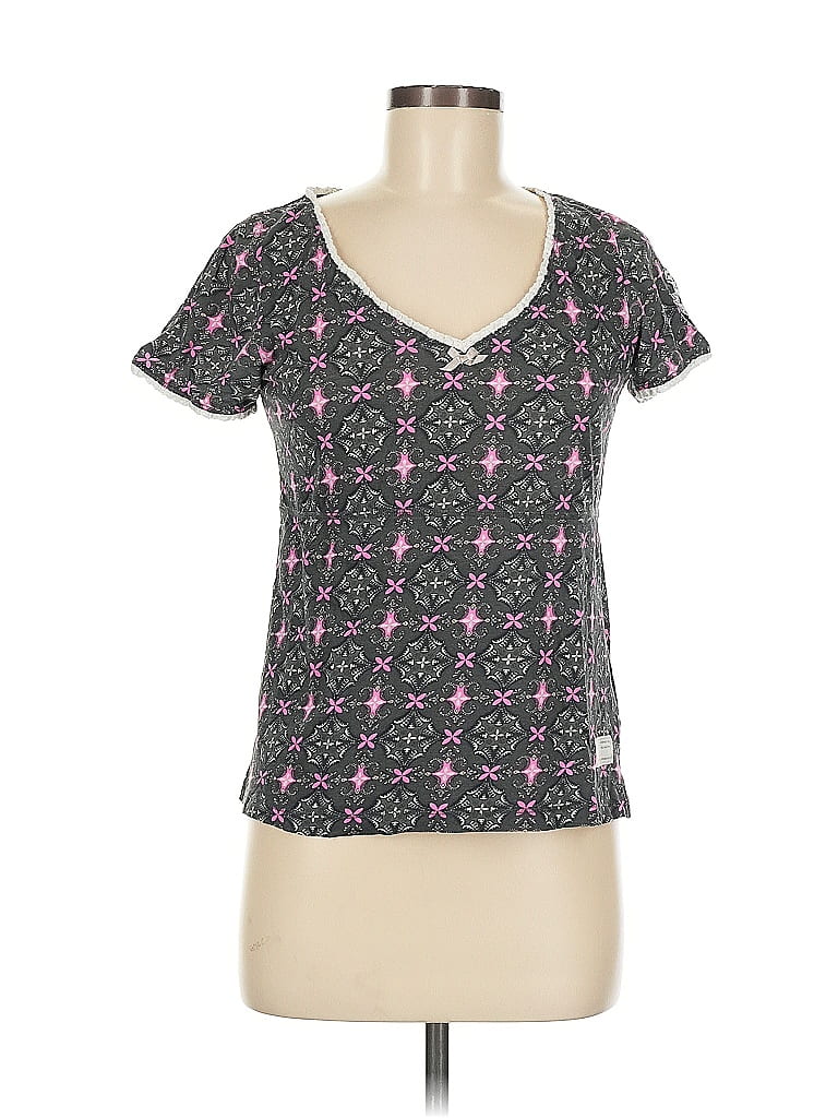 Pre-owned Odd Molly Short Sleeve Top Pink Sweetheart Neckline Tops