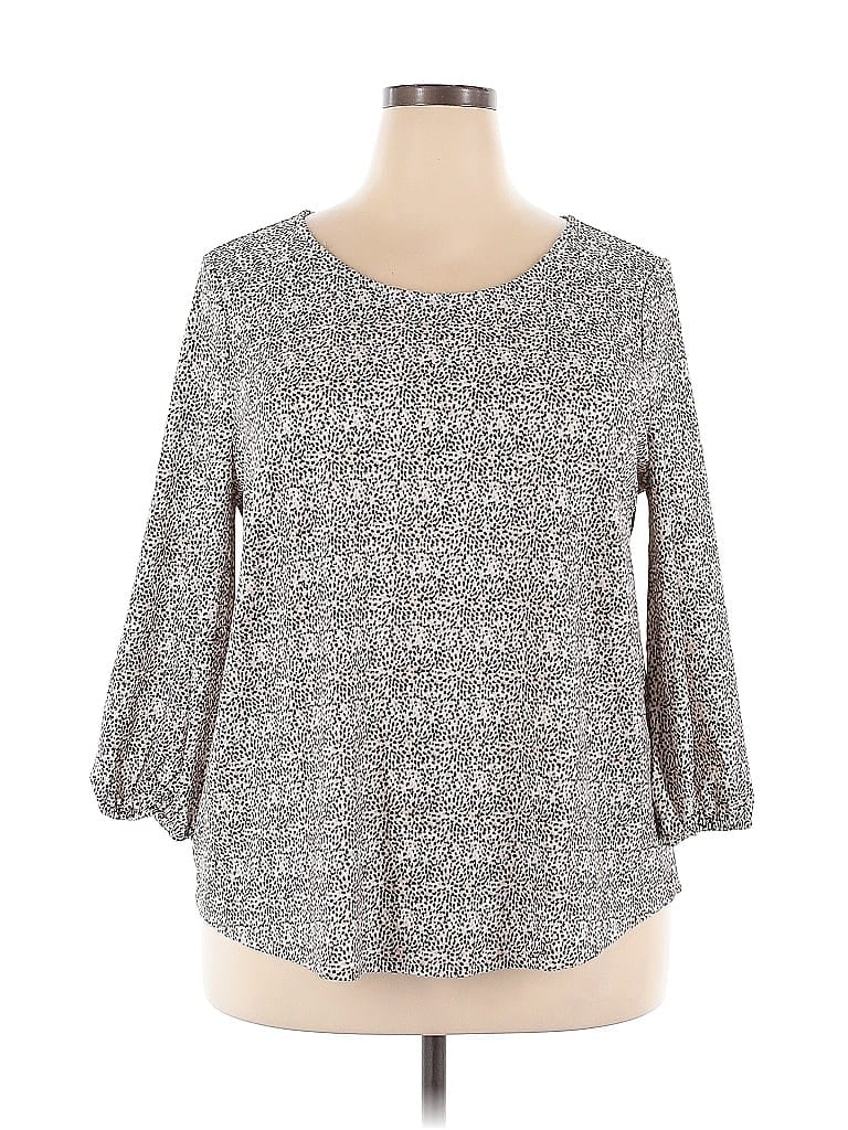 Pre-owned Adrianna Papell 3/4 Sleeve Blouse In Gray