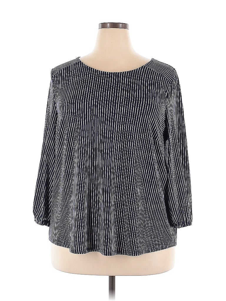 Pre-owned Adrianna Papell 3/4 Sleeve Blouse In Gray