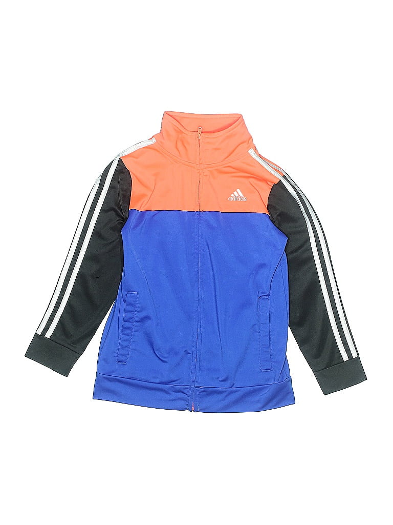 Adidas 100% Polyester Color Block Blue Track Jacket Size 7 - photo 1