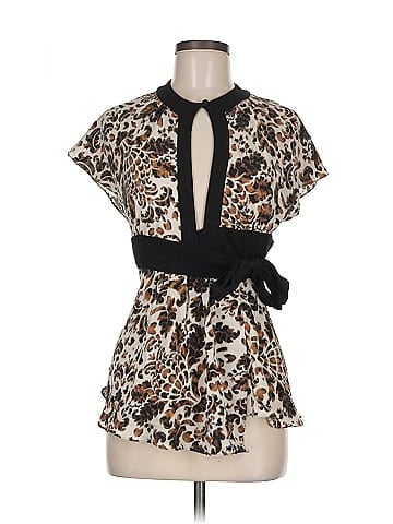 Diane von Furstenberg Short Sleeve Silk Top (view 1)